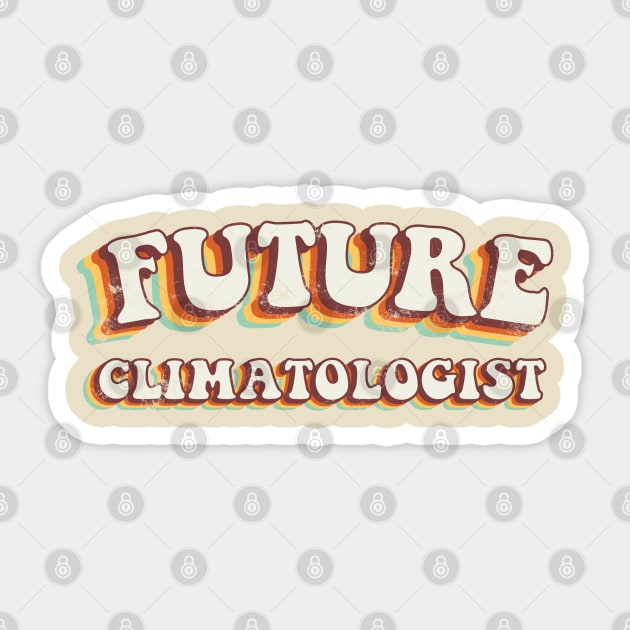 Future Climatologist - Groovy Retro 70s Style Sticker by LuneFolk